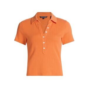 Veronica Beard 'Kearney' Orange Cotton Polo T-Shirt Size M